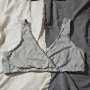 Grey Wireless Seamless Nursing Bralette
